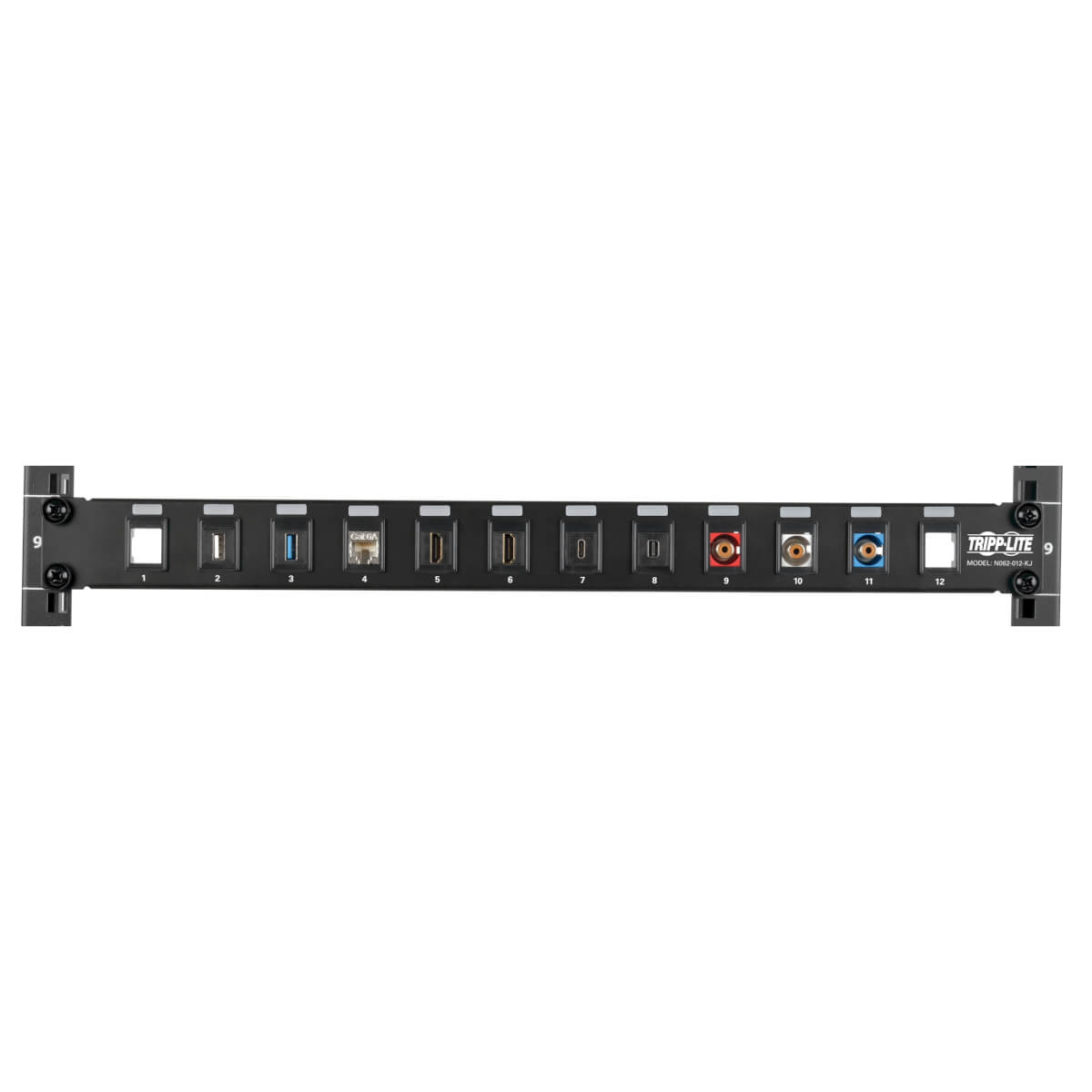 12-Port Keystone Blank Patch Panel 1URM