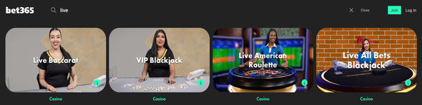 bet365 Live Casino Games